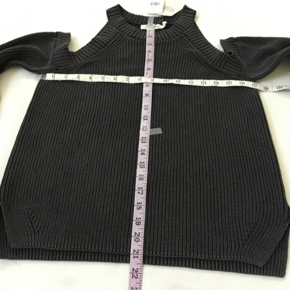 NWT RAG & BONE Dana Cold Shoulder Knit Sweater Charcoal Black Medium - Picture 8 of 15